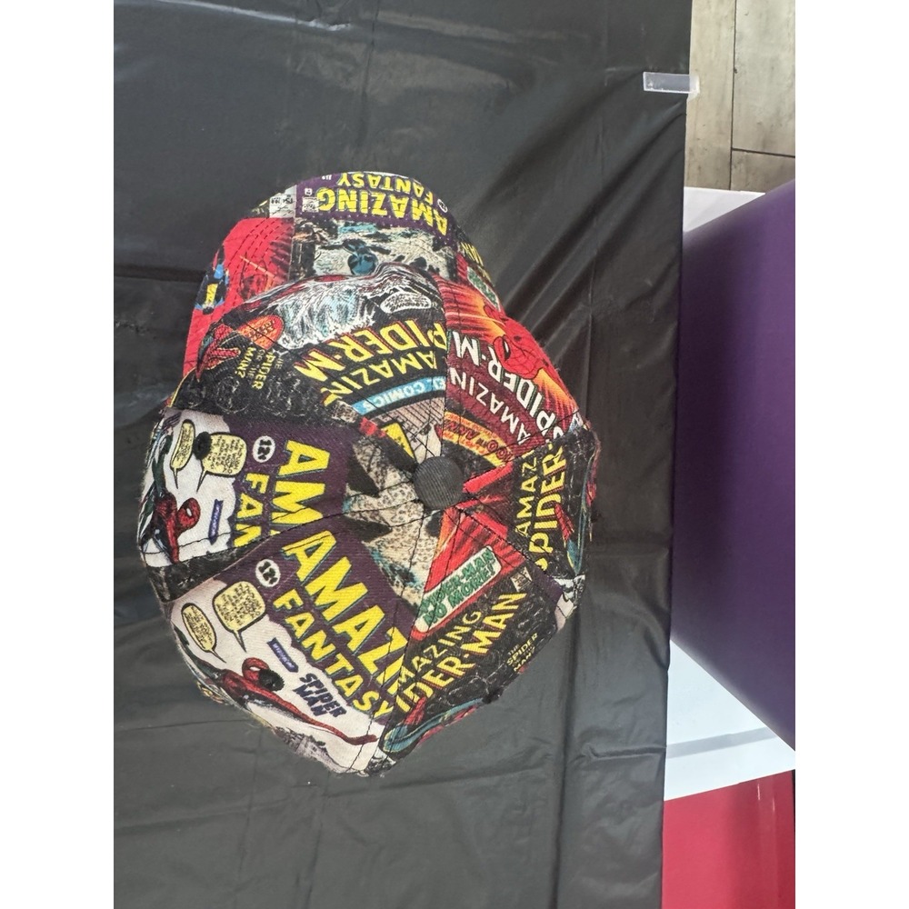 Spiderman Hat Men's One Size All Over Print Super Hero Comic Book‎ Cover Fitted - Picture 5 of 8